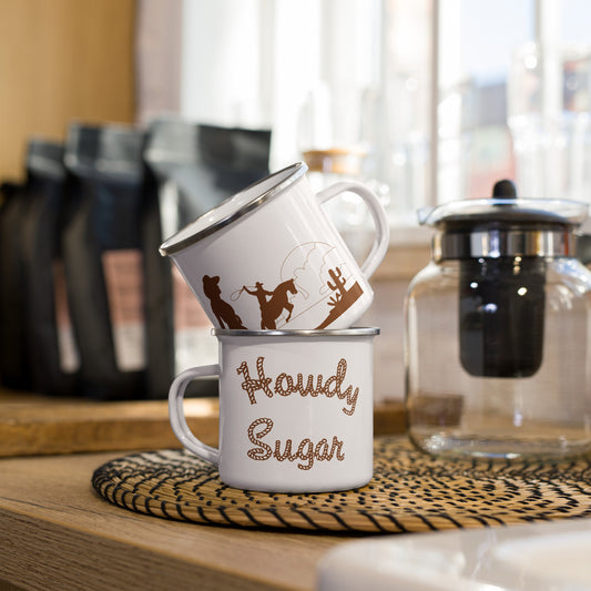 Howdy Sugar Enamel Mug