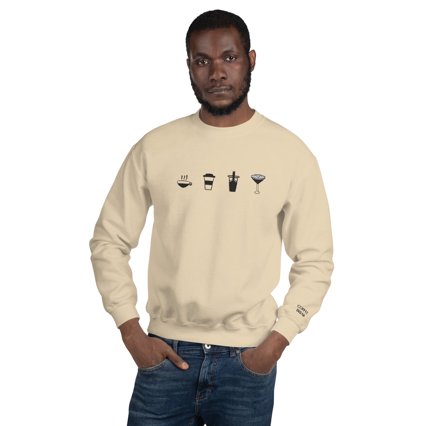 Coffee Break Embroidered Unisex Sweatshirt