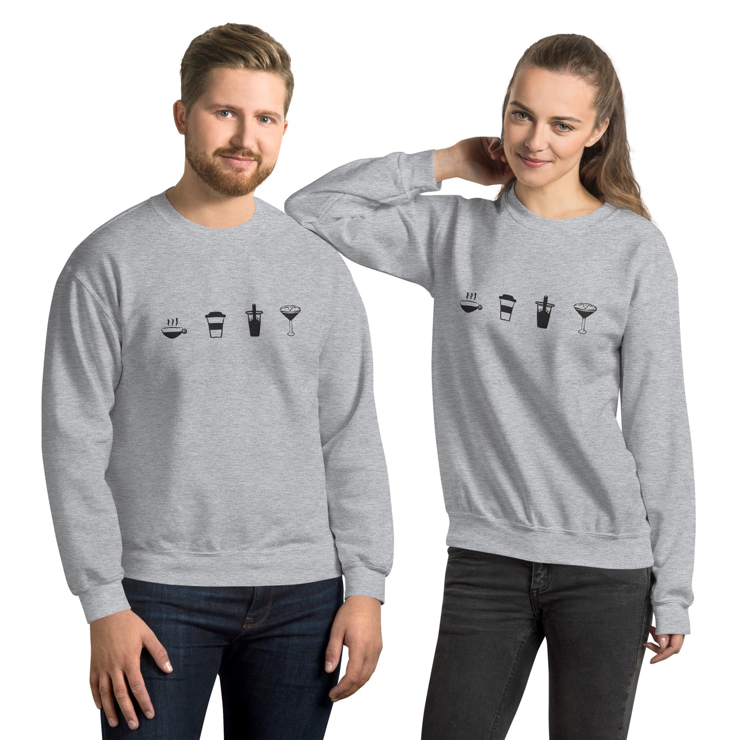 Coffee Break Embroidered Unisex Sweatshirt